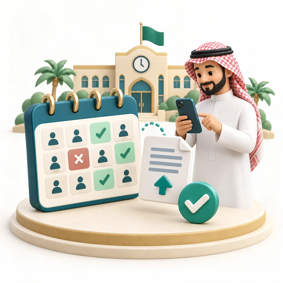 تقويم دراسي ومستند عذر غياب مرفوع إلكترونيًا